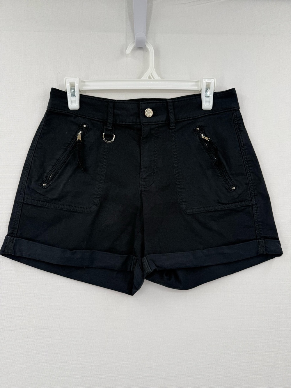 White House Black Market Black Utility Cargo Shorts Mid Rise Size 4 4.5”
